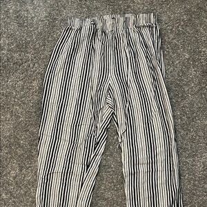 Brandy Melville Black and White Vertical Stripe Straight Leg Pants